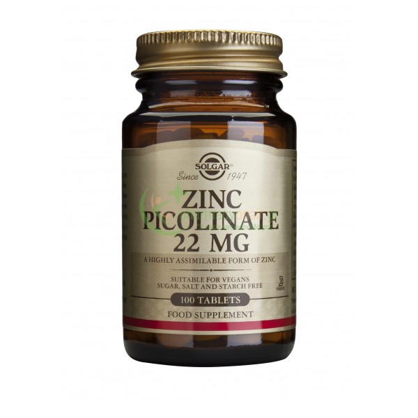 SOLGAR - Zinc Picolinate 22mg tabs 100s SOLGAR - Zinc Picolinate 22mg tabs 100s