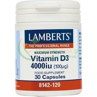 LAMBERTS - Vitamin D3 4000iu caps 30s Βιταμίνες D