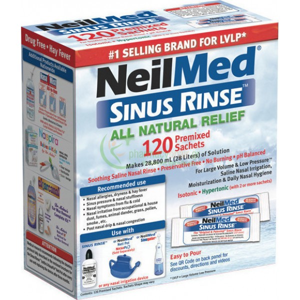 NEILMED - Sinus Rinse Premixed Sachets 120τμχ Αποσυμφορητικά