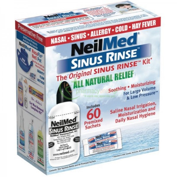 NEILMED - Sinus Rinse Original & Patented Kit + Premixed Sachets 60τμχ Συνάχι - Μπούκωμα Μύτης NEILMED - Sinus Rinse Original & Patented Kit + Premixed Sachets 60τμχ Συνάχι - Μπούκωμα Μύτης