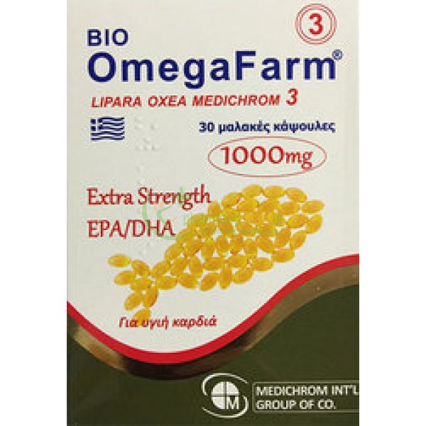 MEDICHROM - Bio Omegafarm Extra Strength 1000mg softgels30s Χοληστερίνη - Λιπίδια MEDICHROM - Bio Omegafarm Extra Strength 1000mg softgels30s Χοληστερίνη - Λιπίδια