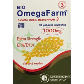 MEDICHROM - Bio Omegafarm Λιπαρά Οξέα Extra Strength 1000mg softgels 30s