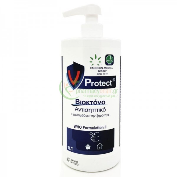 MEDHEL - V Protect Βιοκτόνο Αλκοολικό Διάλυμα Χεριών 1lt Αντισηπτικά MEDHEL - V Protect Βιοκτόνο Αλκοολικό Διάλυμα Χεριών 1lt Αντισηπτικά