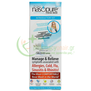 NASOPURE - Nasal Wash Introductory Kit Συσκευή Ρινικής Πλύσης & 4τμχ sachets x 3.75gr Αποσυμφορητικά