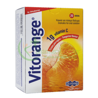 UNIPHARMA - Vitorange Vitamin C 1g sticks 20s Ενίσχυση Άμυνας Οργανισμού