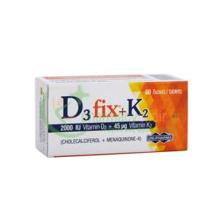 UNIPHARMA - D3 Fix 2000iu + K2 45μg tabs 60s