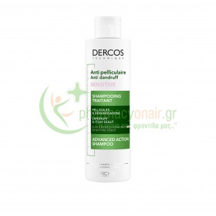 VICHY - Dercos Αντιπιτυριδικό Σαμπουάν για Ευαίσθητο Τριχωτό 200mL Σαμπουάν - Conditioner Μαλλιών