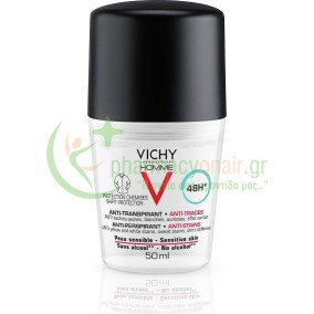 VICHY - Homme Antitranspirante Αποσμητικό 48H Προστασία Χωρίς Αλκοόλ Roll-On 50mL