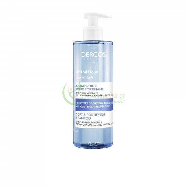 VICHY - Dercos Mineral Doux Shampooing Fortifiant 400mL Σαμπουάν - Conditioner Μαλλιών VICHY - Dercos Mineral Doux Shampooing Fortifiant 400mL Σαμπουάν - Conditioner Μαλλιών