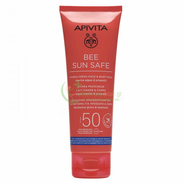 APIVITA - Bee Sun Safe Ενυδατικό Αναζωογονητικό Γαλάκτωμα για Πρόσωπο & Σώμα SPF50 με Θαλάσσια Φύκη & Πρόπολη 100mL Αντιηλιακά Προσώπου