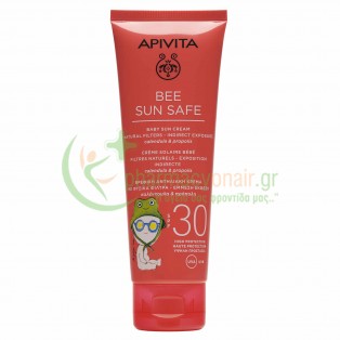 APIVITA - Bee Sun Safe Βρεφική Αντηλιακή Κρέμα με Φυσικά Φίλτρα - Έμμεση Έκθεση SPF30 με Καλέντουλα & Πρόπολη 100mL
