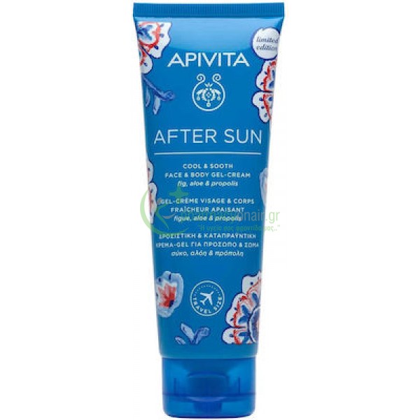 APIVITA - After Sun Δροσιστική & Καταπραϋντική Κρέμα-Gel για Πρόσωπο & Σώμα με Σύκο Αλόη & Πρόπολη 100mL Εγκαύματα