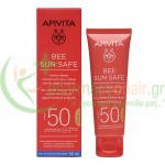 APIVITA - Bee Sun Safe Ενυδατική Κρέμα-Gel Προσώπου με Χρώμα SPF50 με Θαλάσσια Φύκη & Πρόπολη 50mL Αντιηλιακά Προσώπου