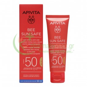 APIVITA - Bee Sun Safe Κρέμα Προσώπου Κατά των Πανάδων & Ρυτίδων με Χρώμα SPF50 με Θαλάσσια Φύκη & Πρόπολη 