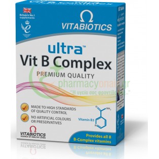 VITABIOTICS - Ultra Vit B Complex Premium Quality tabs 60s Αυπνία