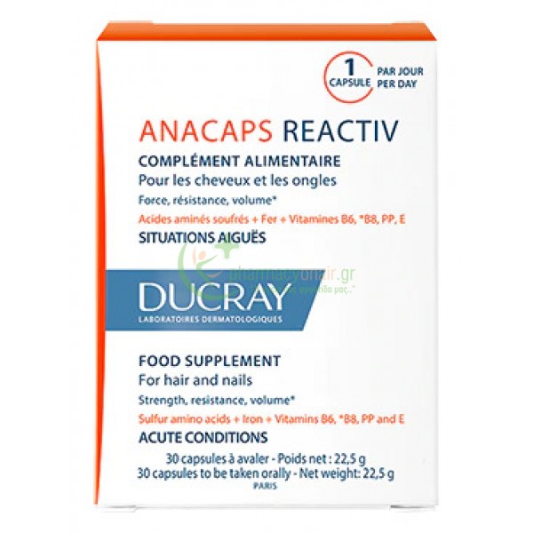 DUCRAY - Anacaps Reactiv caps 30s Αντιμετώπιση Τριχόπτωσης