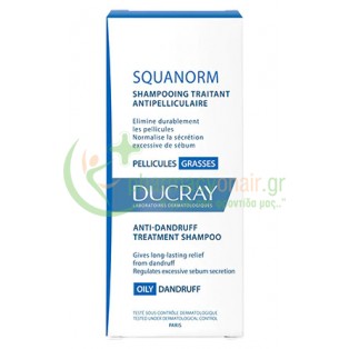 DUCRAY - Squanorm Shampooing Traitant Antipelliculaire Λιπαρή Πιτυρίδα 200mL Σαμπουάν - Conditioner Μαλλιών