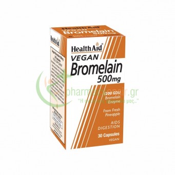 HEALTH AID - Vegan Bromelain 500mg (1200GDU) caps 30s