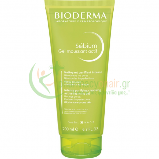 BIODERMA - Sebium Gel Moussant Actif 200mL Καθαρισμός προσώπου - Ντεμακιγιάζ