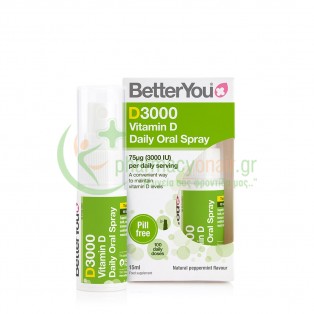 BETTER YOU - D3000 Vitamin D Daily Oral Spray 15mL Μυϊκοί Πόνοι