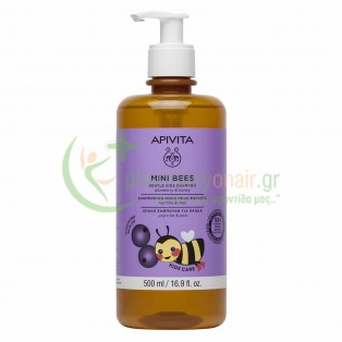 APIVITA - Mini Bees Απαλό Σαμπουάν για Παιδιά με Μύρτιλο & Μέλι 500mL Παιδικά Αφρόλουτρα - Σαμπουάν