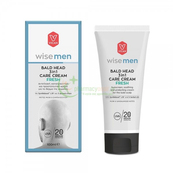 VICAN - Wise Men Bald Head 3 in 1 Care Cream Fresh SPF20 100mL Αντηλιακά Προσώπου