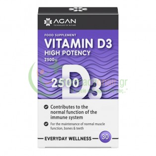 AGAN - Vitamin D3 2500iu tabs 30s