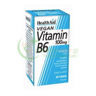 HEALTH AID - Vitamin B6 100mg tabs 90s Βιταμίνες Β