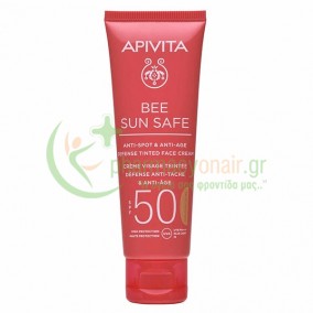 APIVITA - Bee Sun Safe Κρέμα Προσώπου Κατά των Πανάδων & Ρυτίδων με Χρώμα- Golden SPF50 με Θαλάσσια Φύκη & Πρόπολη