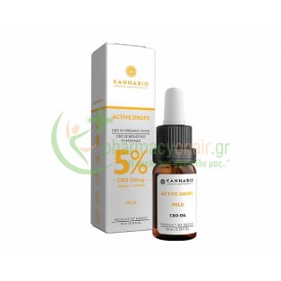 KANNABIO - Active Drops CBD 5% Mild Oral Spray 10mL Ατονία - Κόπωση