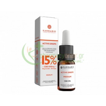 KANNABIO - Active Drops CBD 15% Medium Oral Spray 10mL