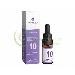 KANNABIO - Vital Drops CBG 10 Πλήρους Φάσματος (1000mg/10ml) Oral Spray 10mL Μελαγχολία - Κατάθλιψη