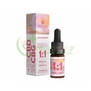 KANNABIO - Healing Drops CBD/CBG 1:1 Πλήρους Φάσματος (500mg/500mg 10ml) Oral Spray 10mL Μελαγχολία - Κατάθλιψη