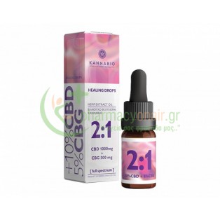 KANNABIO - Healing Drops CBD/CBG 2:1 Πλήρους Φάσματος (1000mg/500mg 10ml) Oral Spray 10mL Μελαγχολία - Κατάθλιψη