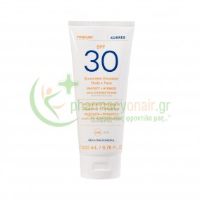 KORRES - Γιαούρτι Αντηλιακό Γαλάκτωμα Σώματος + Προσώπου SPF30 200ml