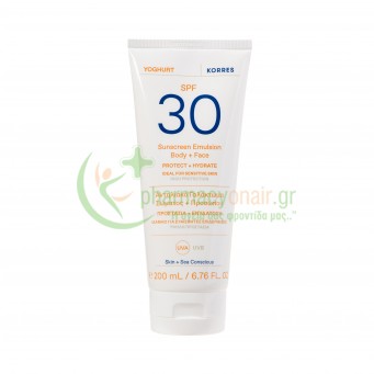 KORRES - Γιαούρτι Αντηλιακό Γαλάκτωμα Σώματος + Προσώπου SPF30 200ml