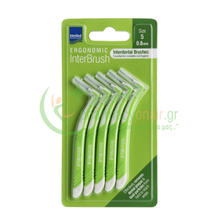 INTERMED - Ergonomic InterBrush Μεσοδόντια Size 5 (0.8mm) 5τμχ Μεσοδόντια Βουρτσάκια