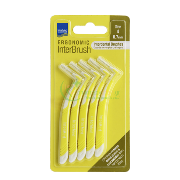 INTERMED - Ergonomic InterBrush Μεσοδόντια Size 4 (0.7mm) 5τμχ Μεσοδόντια Βουρτσάκια