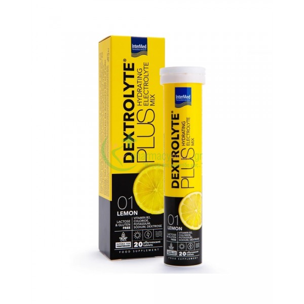 INTERMED - Dextrolyte Plus 01 Lemon tabs 20s ( Αναβράζοντα δισκία ) Μυϊκοί Πόνοι INTERMED - Dextrolyte Plus 01 Lemon tabs 20s ( Αναβράζοντα δισκία ) Μυϊκοί Πόνοι