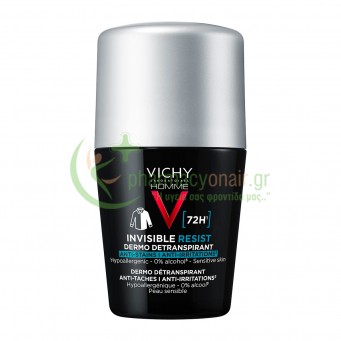 VICHY - Homme Αποσμητικό Invisible Resist 72H Προστασία Roll-On 50mL