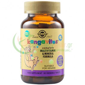 SOLGAR - Kangavites Multivitamin & Mineral Formula chewable tabs 60s (Μασώμενες Ταμπλέτες με Γεύση Bouncing Berry)