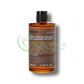 KORRES - Athenian Grooming Βέτιβερ + Μπαχαρικά Eau de Cologne 100mL
