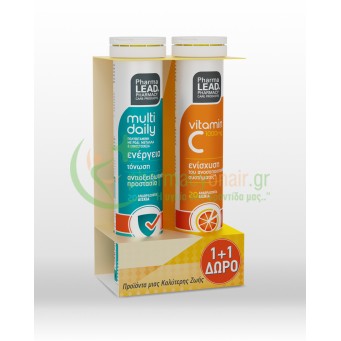 PHARMALEAD - Multi Daily με Γεύση Πορτοκάλι αναβράζοντα tabs 20s + ΔΩΡΟ Vitamin C 1000mg με Γεύση Πορτοκάλι αναβράζοντα tabs 20s