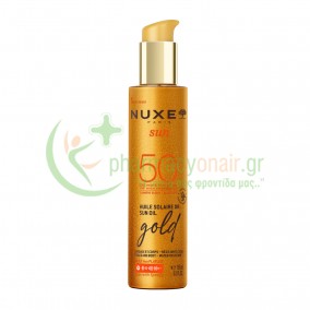 NUXE - Sun Oil Gold Ιριδίζον Λάδι Μαυρίσματος Για Πρόσωπο & Σώμα SPF50 150mL