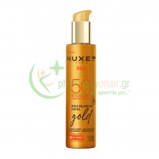 NUXE - Sun Oil Gold Ιριδίζον Λάδι Μαυρίσματος Για Πρόσωπο & Σώμα SPF50 150mL Αντιηλιακά Προσώπου