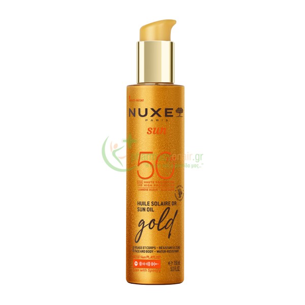 NUXE - Sun Oil Gold Ιριδίζον Λάδι Μαυρίσματος Για Πρόσωπο & Σώμα SPF50 150mL Αντιηλιακά Προσώπου