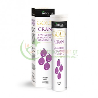 INOPLUS - Gold Cran Cranberry 500mg + Vit C 100mg + D-Mannose 300mg tabs 20s (Αναβράζοντα Δισκία)