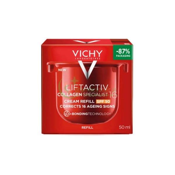 VICHY - Liftactiv Collagen Specialist 16 SPF50 Κρέμα Ημέρας Refill 50mL Αντιγήρανση 35+