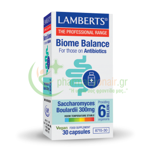 LAMBERTS - Biome Balance For Those on Antibiotics​ (Saccharomyces Cerevisiae Boulardii) caps 30s Δυσκοιλιότητα
