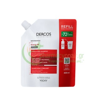 VICHY - Dercos Energy+  Δυναμωτικό Σαμπουάν Refill 400mL